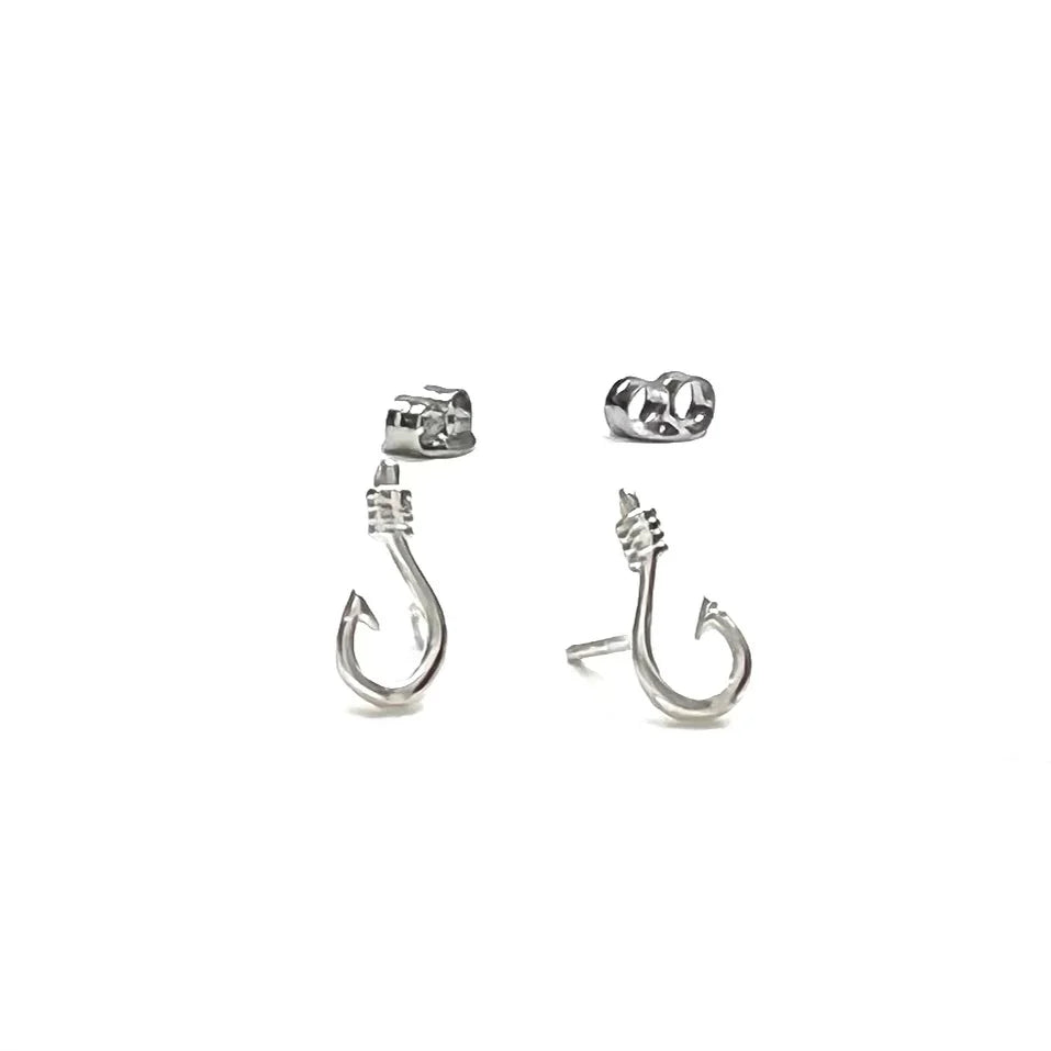 ear ring fish hook Silver Girl Hook Post earrings – Vagabond Apparel Boutique