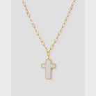 Elevated Faith | White Enamel Cross Necklace | Vagabond | Apparel | Boutique