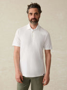 Faherty | Men | Sunwashed Polo Tee | White | Vagabond | Apparel | Boutique
