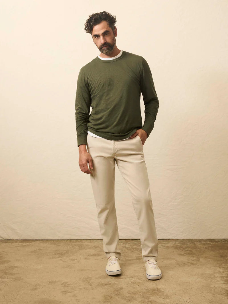 Faherty Men | Long Sleeve Sunwashed Tee | Fall Evergreen | Full | Vagabond | Apparel | Boutique