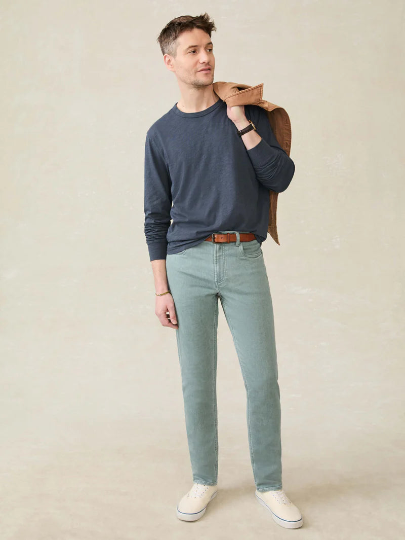 Faherty Men | Long Sleeve Sunwashed Tee | Dune Navy | Full | Vagabond | Apparel | Boutique