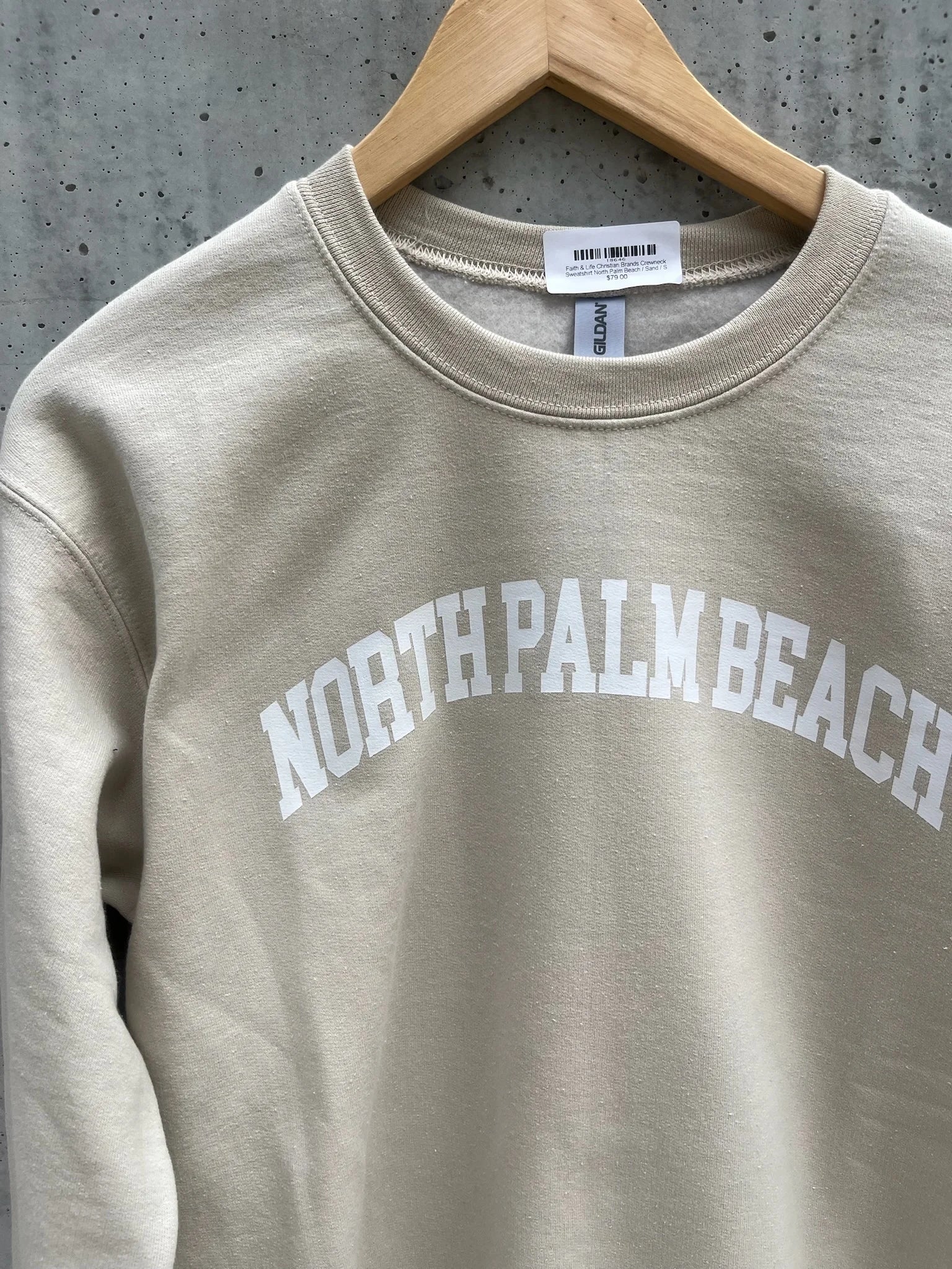 Faith & Life Christian Brands Crewneck Sweatshirt | North Palm Beach | Sand | Vagabond  | Apparel | Boutique