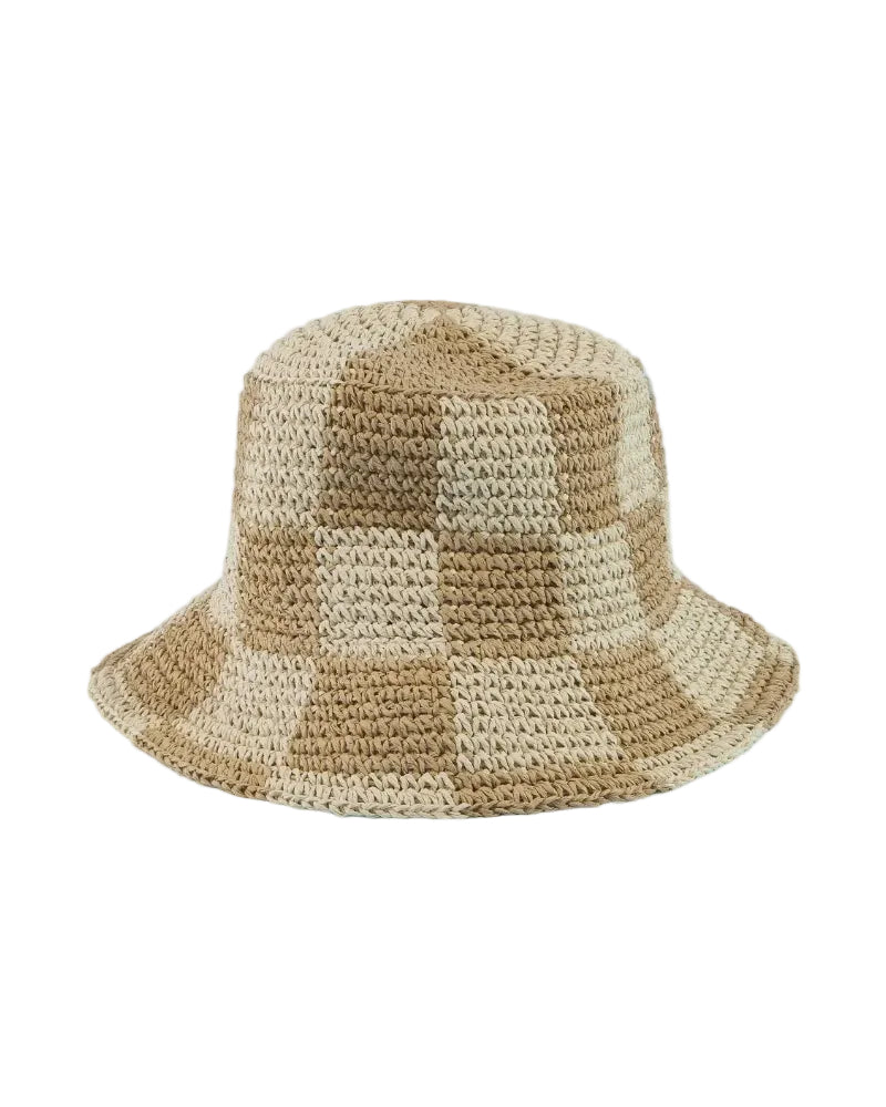 Fame | Straw | Checkered | Bucket | Hat | Vagabond | Apparel | Boutique