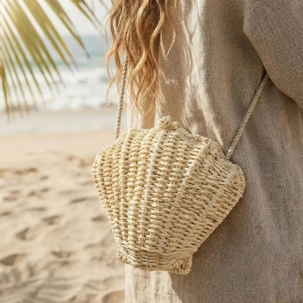 Fame | Straw Braided Seashell Bag | Vagabond | Apparel | Boutique