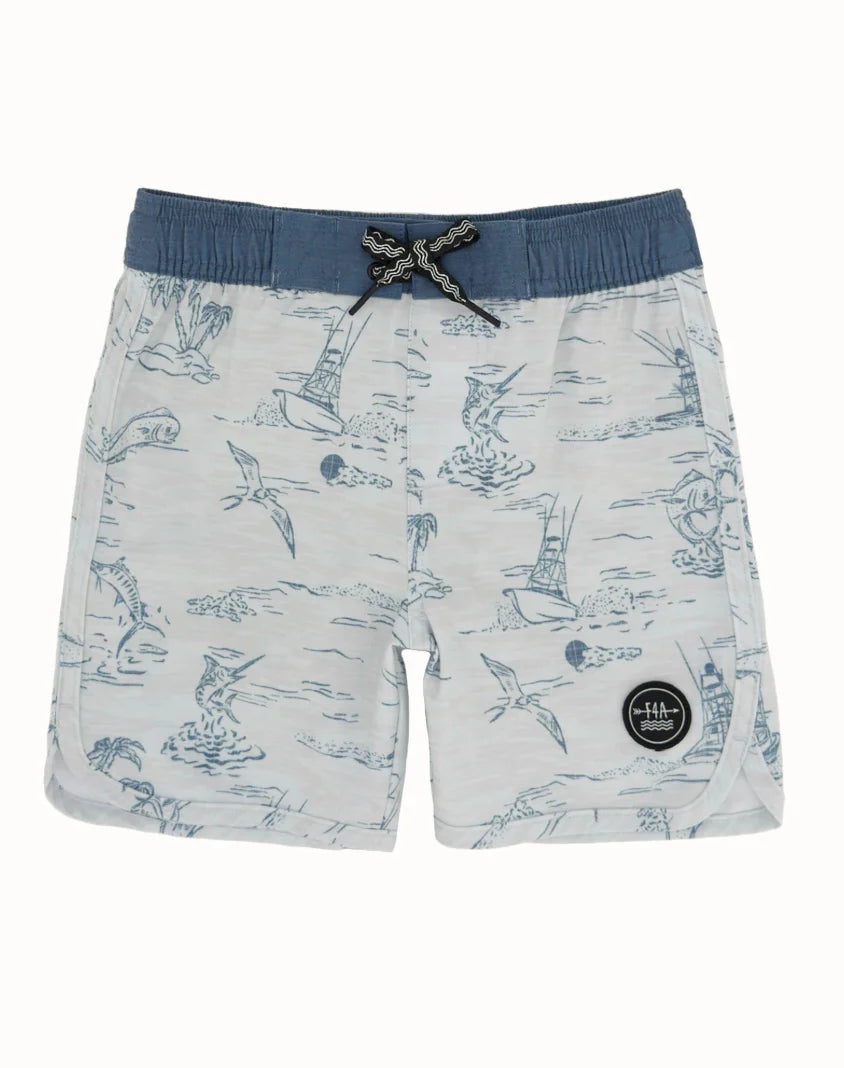 Feather 4 Arrow | Scallop Boardshort | Cloudy Sky | Vagabond | Apparel | Boutique