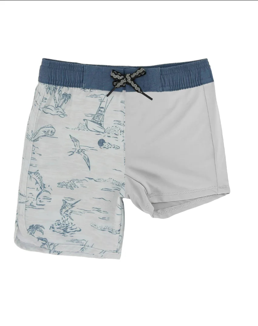 Feather 4 Arrow | Scallop Boardshort | Cloudy Sky | Stock | Vagabond | Apparel | Boutique