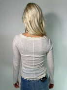 Free People | Big Love Cardi | Oatmeal Heather | Back | Vagabond | Apparel | Boutique