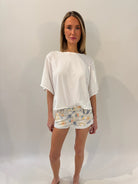 Free People | Cali Cuffed Printed Short | Model Front | Vagabond | Apparel | Boutique