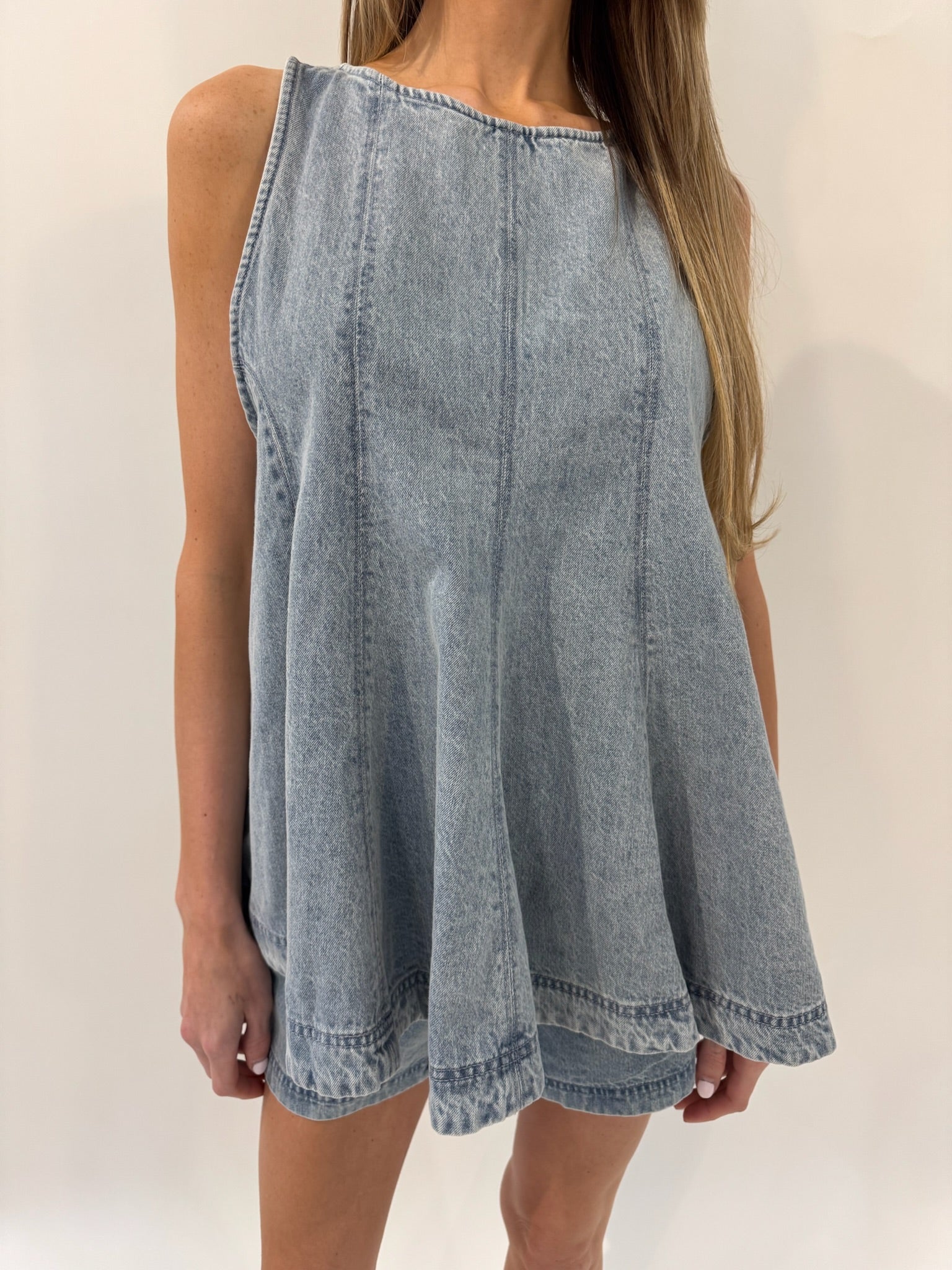 Free People | Cassius Denim Set | Close | Front | Vagabond | Apparel | Boutique