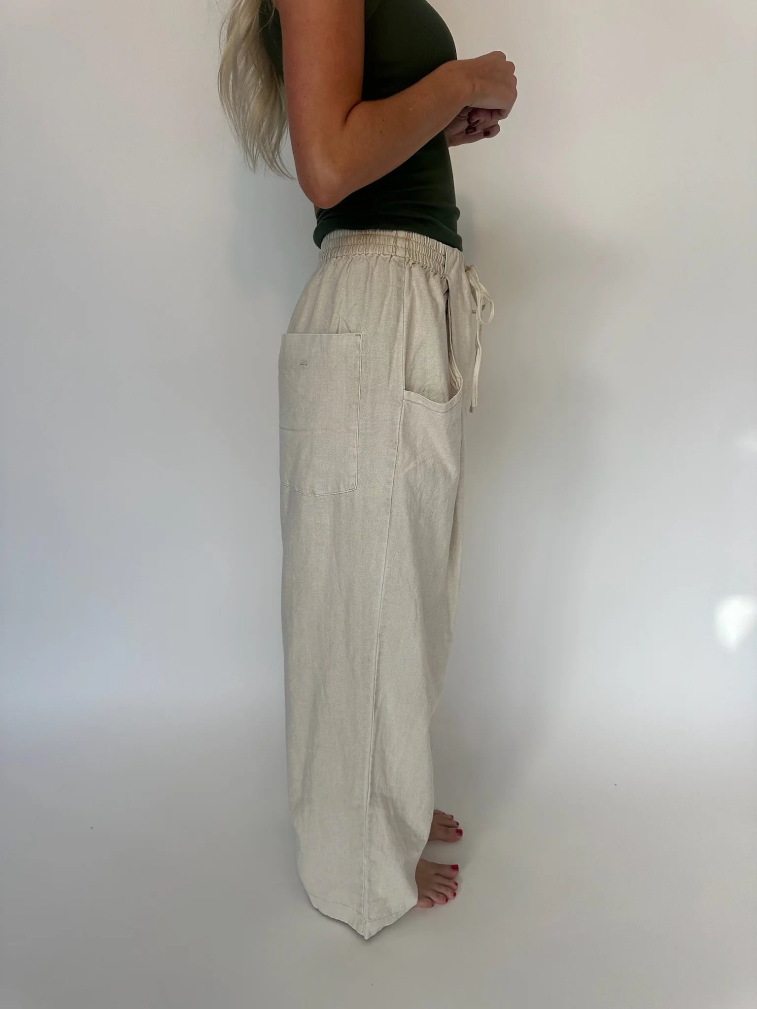 Free People | Chambers Laid Back Pull On Pant | Sand | Side | Vagabond | Apparel | Boutique