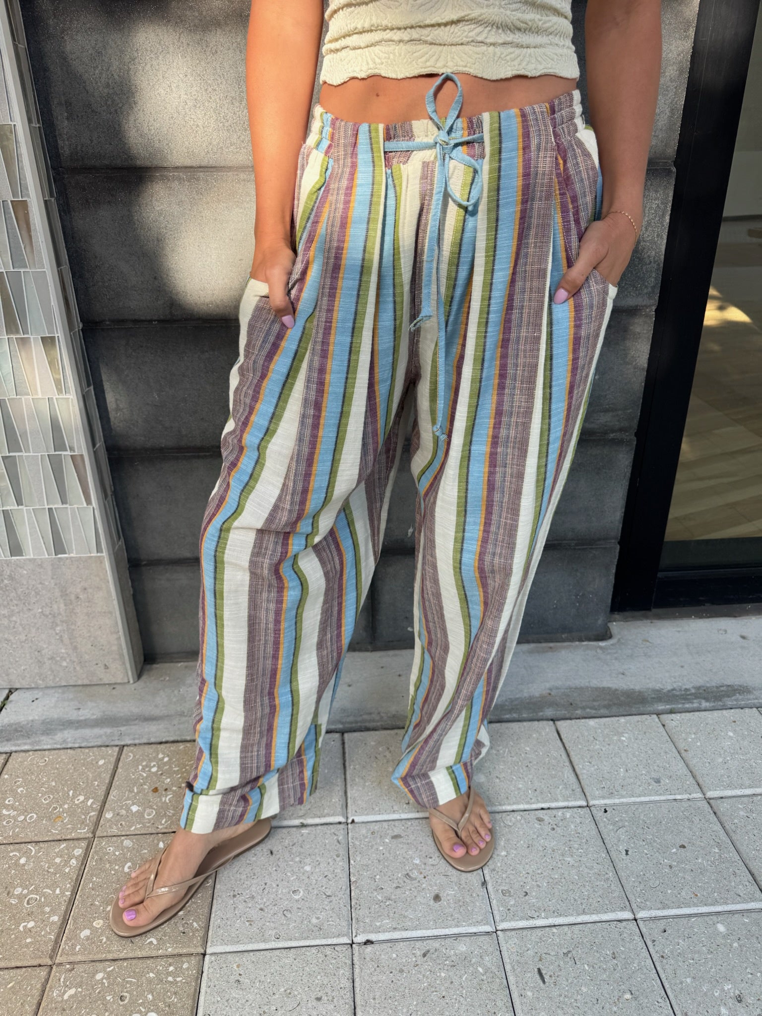 Free People |  Chambers Laidback Stripe Pant | Vagabond | Apparel | Boutique