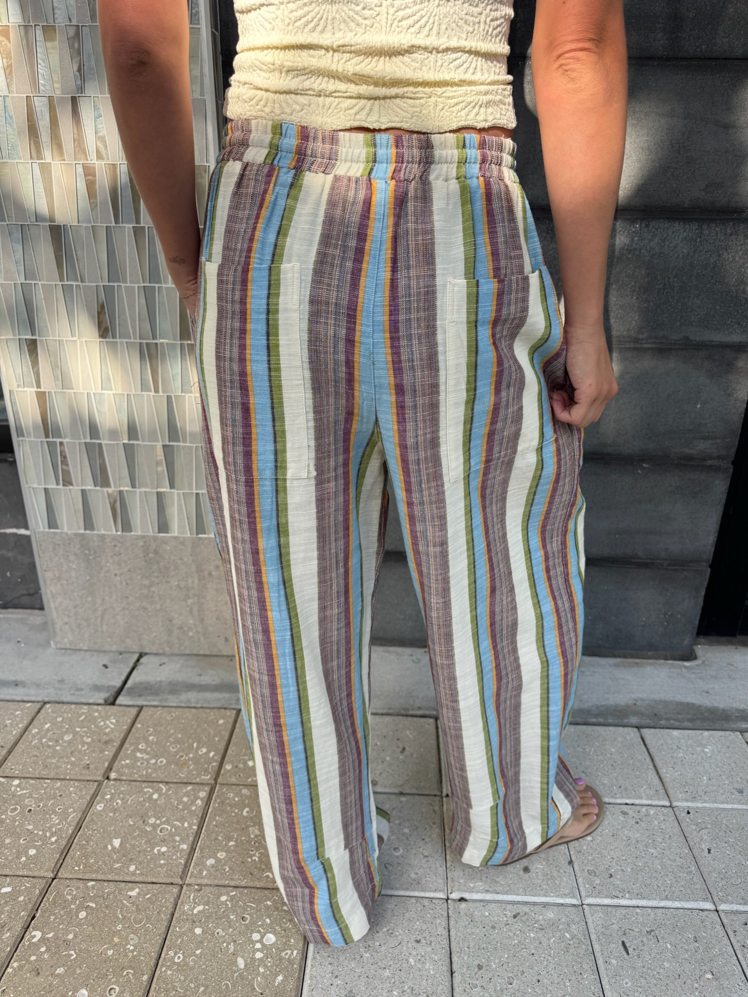 Free People |  Chambers Laidback Stripe Pant | Back | Vagabond | Apparel | Boutique