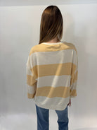 Free People | Classic Stripe Oversized Crew | Apricot | Vagabond | Apparel | Boutique