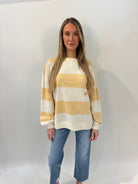 Free People | Classic Stripe Oversized Crew | Aprictot | Vagabond | Apparel | Boutique