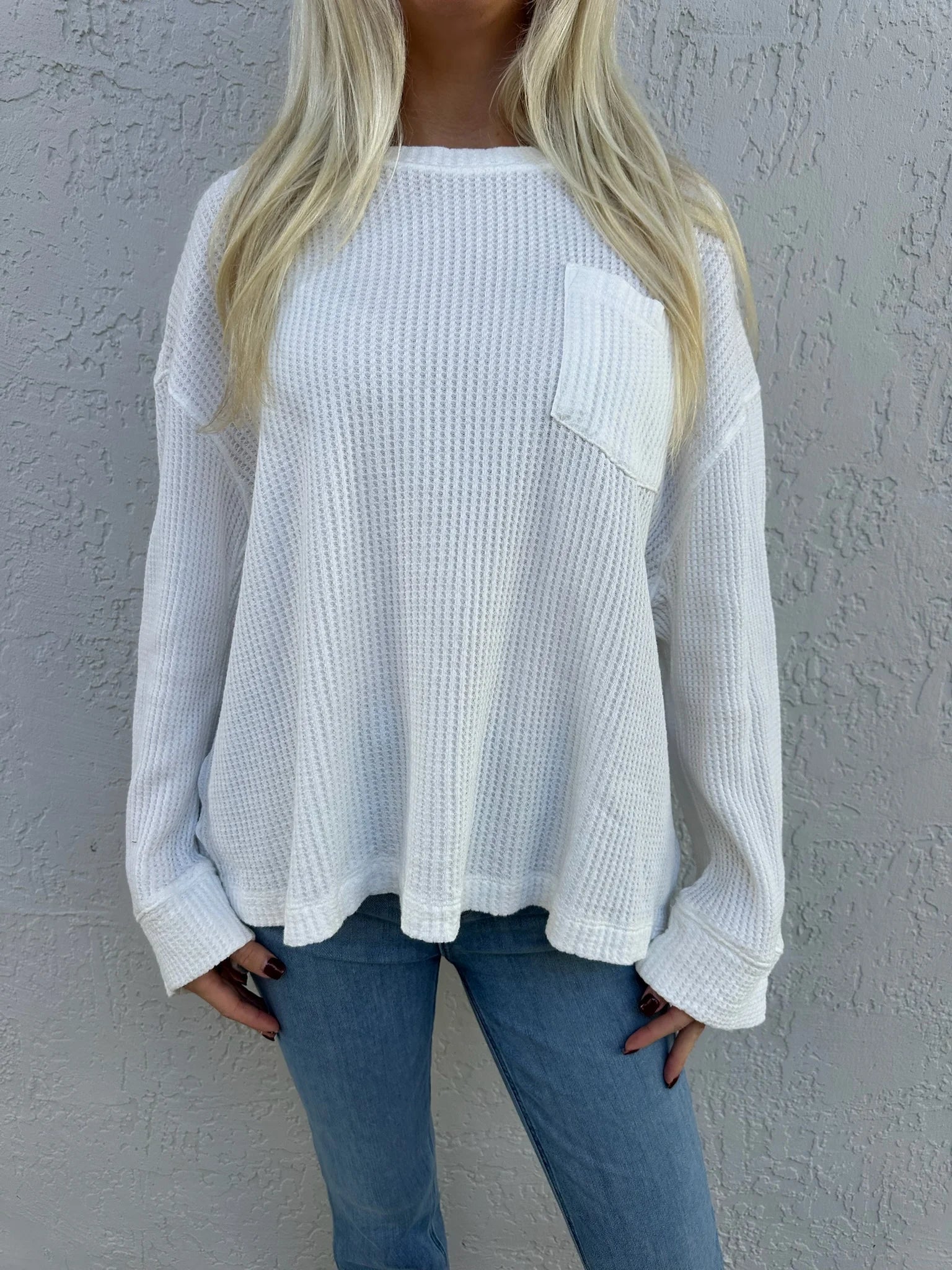 Free People | Dawson Pocket Thermal | Clean Ivory | Close | Vagabond | Apparel | Boutique
