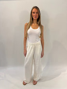 Free People | Days End Linen Pull On Pants | Model Front | Vagabond | Apparel | Boutique