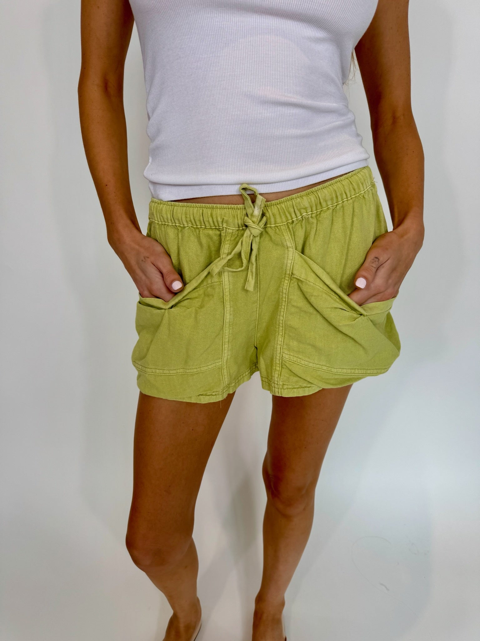 Free People | Good Fortune Short | Olive | Front | Vagabond | Apparel | Boutique