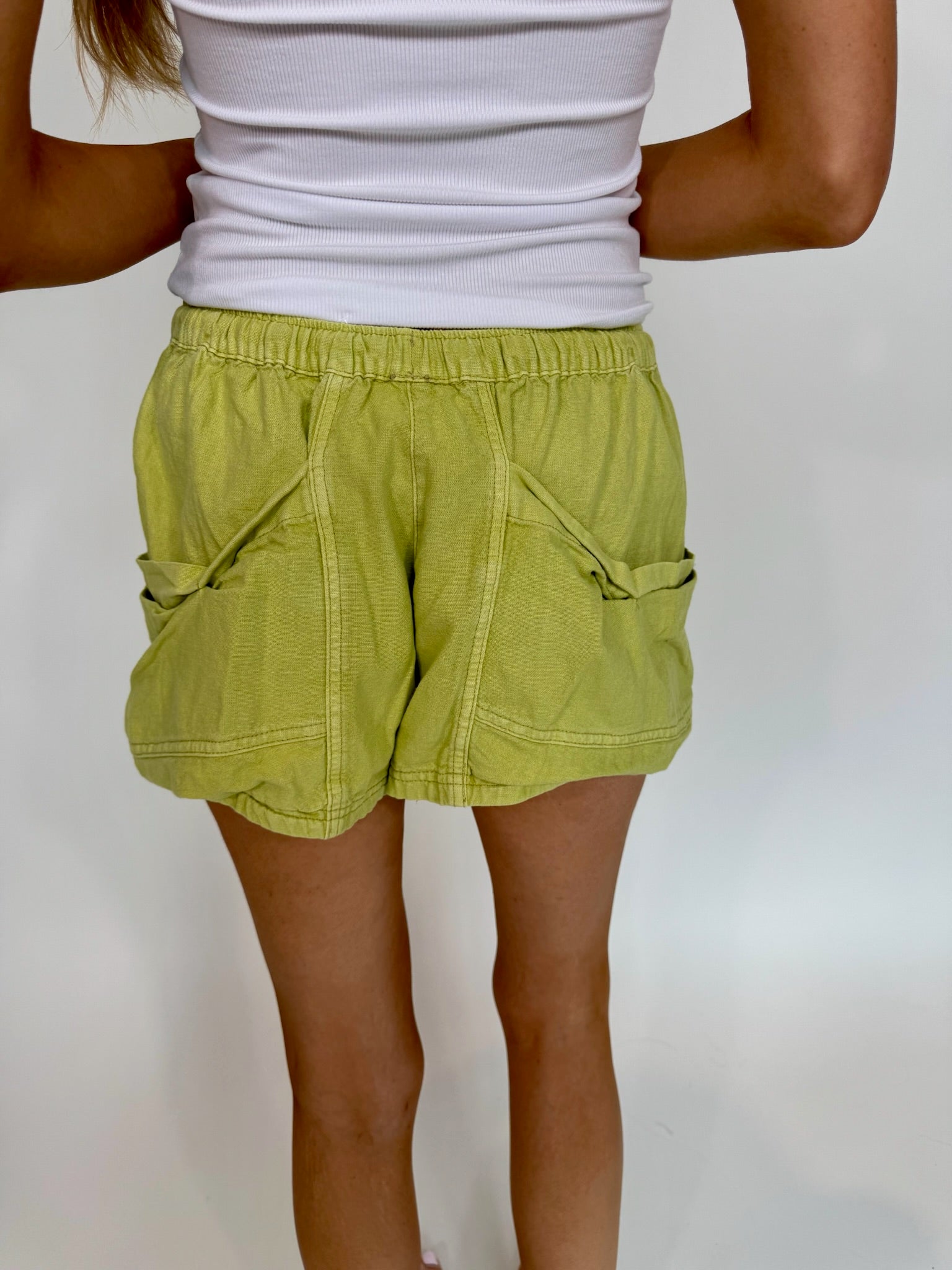 Free People | Good Fortune Short | Back | Olives | Vagabond | Apparel | Boutique