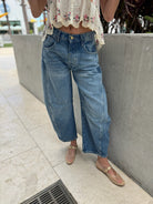 Free People | Good Luck Mid Rise Barrel Jean | Vagabond | Apparel | Boutique