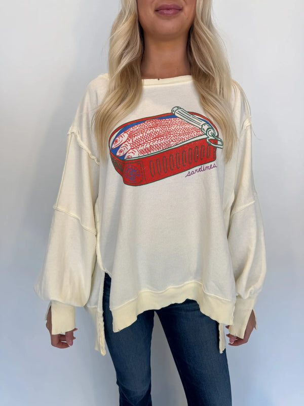 Pull Free People We The Free Camden Dauphin – Taille L – Gris – Neuf
