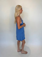 Free People | Hot Shot Mini Dress | Blue | Side | Vagabond | Apparel | Boutique