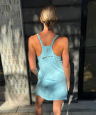 Free People | Hot Shot Mini Dress Bright Blue | Back | Vagabond | Apparel | Boutique