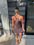 Free People | Hot Shot Mini Dress | Chocolate | Back | Vagabond | Apparel | Boutique
