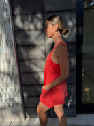 Free | People Hot Shot Mini Dress | Side | Grapefruit | Vagabond | Apparel | Boutique