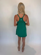 Free People | Hot Shot Mini Dress | Green | Back | Vagabond | Apparel | Boutique