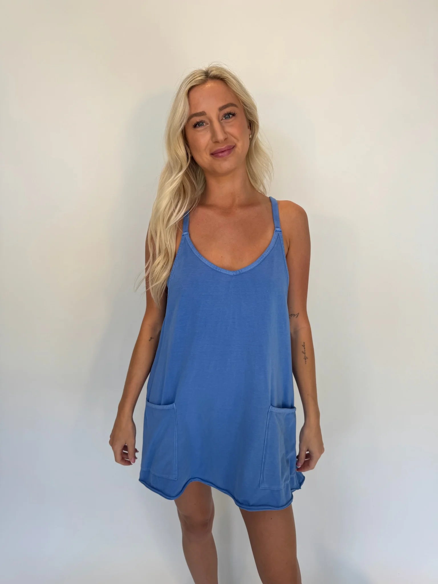 Free People | Hot Shot Mini Dress | Blue | Model | Vagabond | Apparel | Boutique