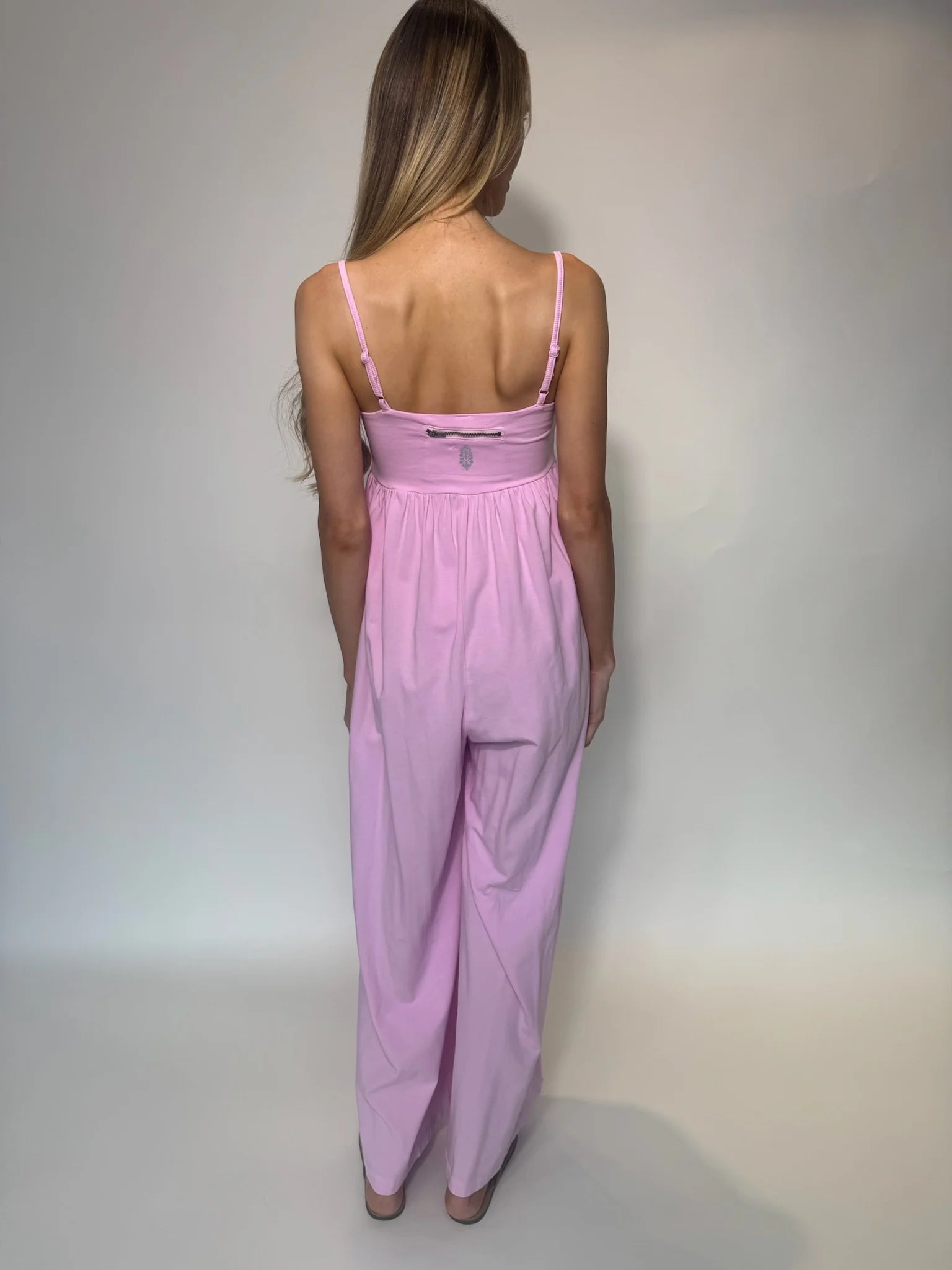 Free People | Hot Shot Strappy Onesie | Powder Pink | Back | Vagabond | Apparel | Boutique