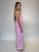 Free People | Hot Shot Strappy Onesie | Powder Pink | Side | Vagabond | Apparel | Boutique