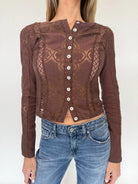 Free People | Jae Knit Long Sleeve Top | Front | Chicory Coffee | Vagabond | Apparel | Boutique