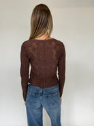 Free People | Jae Knit Long Sleeve Top | Front | Chicory Coffee | Back | Vagabond | Apparel | Boutique