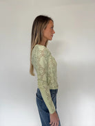 Free People | Jae Knit Long Sleeve Top | Front | Fresh Green | Side | Vagabond | Apparel | Boutique