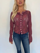 Free People | Jae Knit Long Sleeve Top | Front | Vagabond | Apparel| Boutique