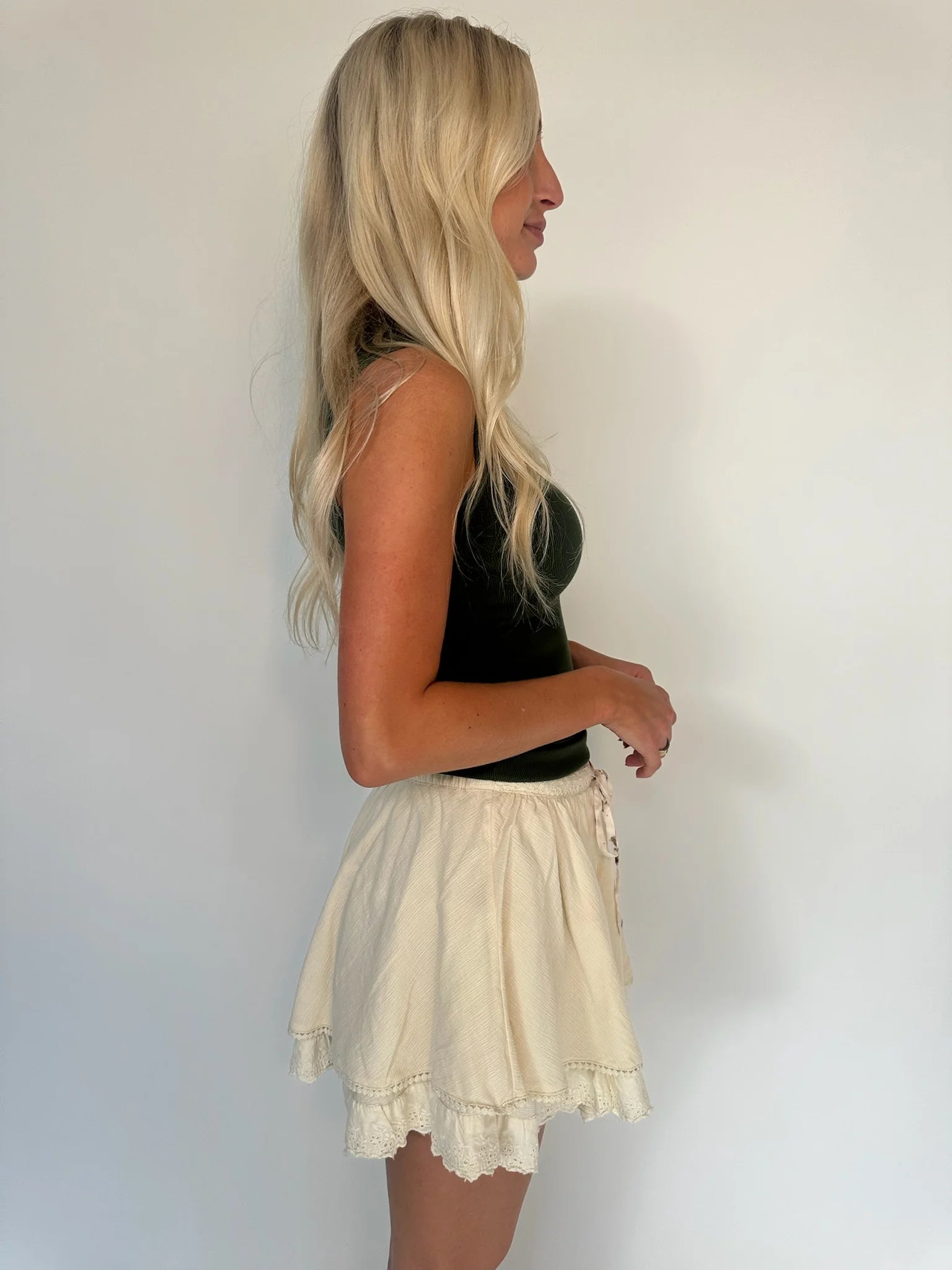 Free People | Lady Tulip | Mini Skirt | Tea | Side | Vagabond | Apparel | Boutique