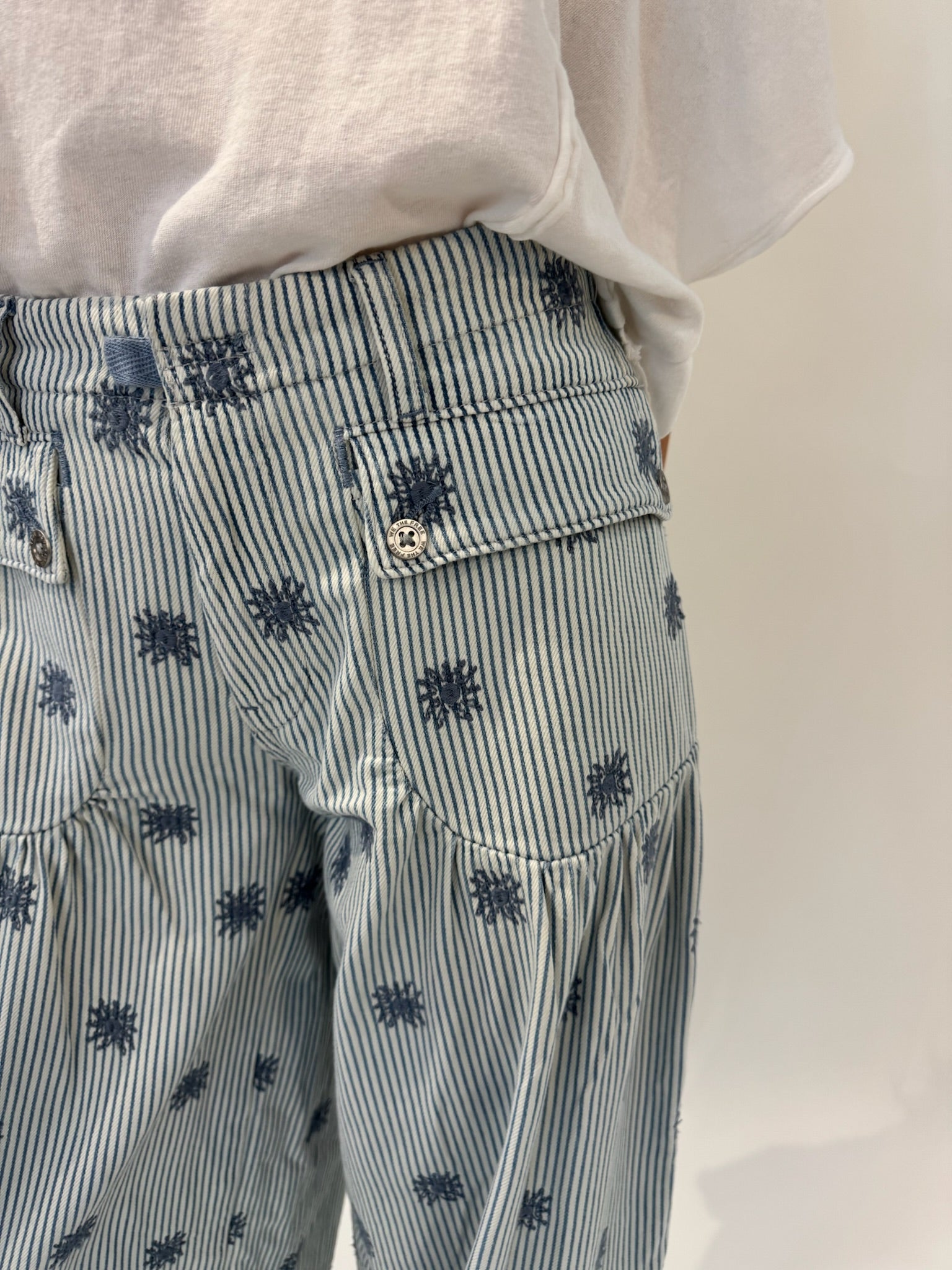 Free People | Lotus Embroidered Railroad Jean | Vagabond | Apparel | Boutique