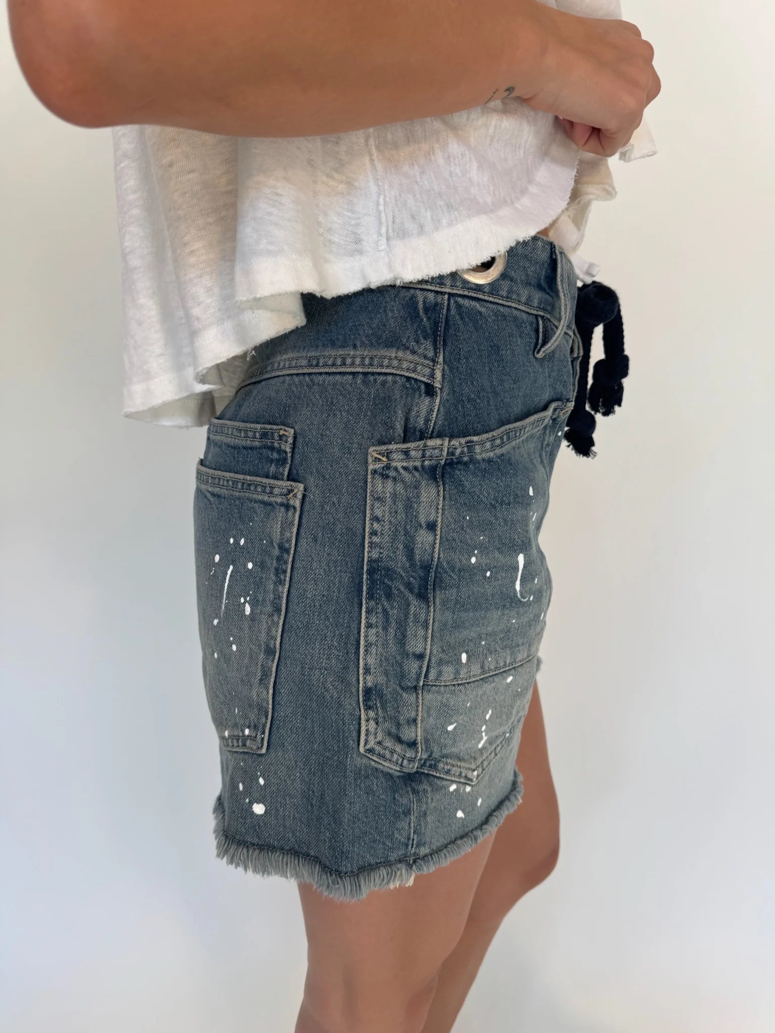 Free People | Moxie Shorts | Timeless Blue | Side | Vagabond | Apparel | Boutique