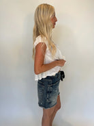 Free People | Moxie Shorts | Timeless Blue | Side | Vagabond | Apparel | Boutique