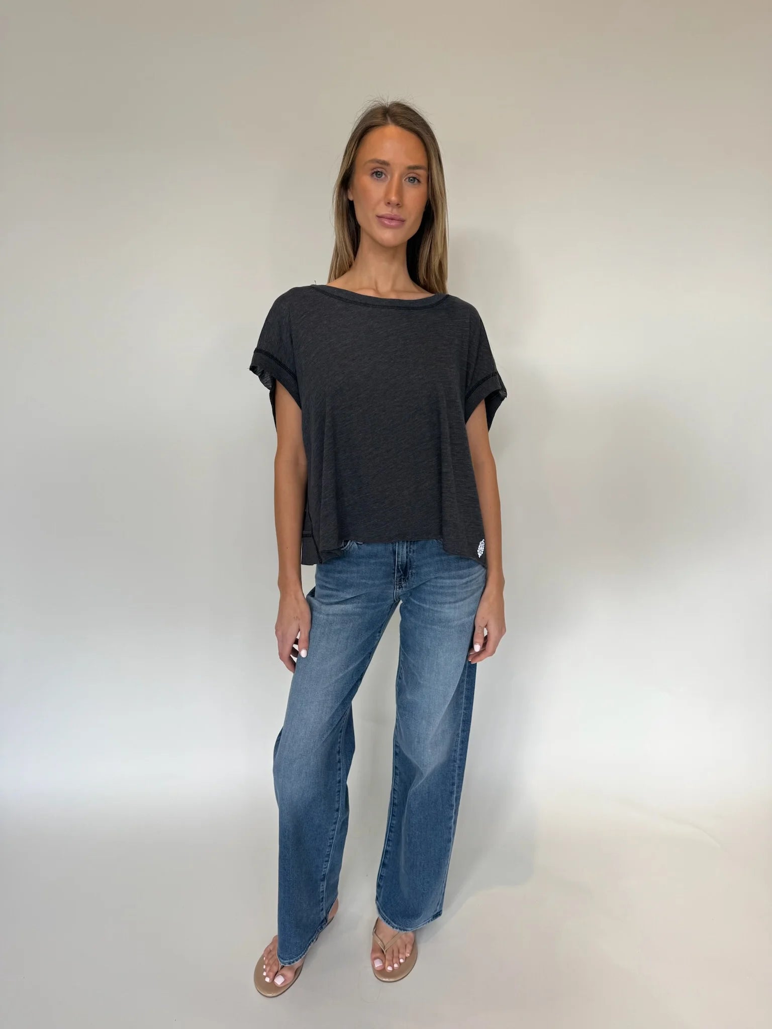 Free People | My Time Tee | Black | Model | Vagabond | Apparel | Boutique