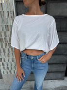Free People | Next Level Tee | Ivory | Model | Close | Vagabond | Apparel | Boutique