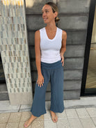 Fresh Laundry | Foldover Gauze Pant | Ocean | Model | Vagabond | Apparel | Boutique