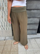 Fresh Laundry | Foldover Gauze Pant | Olive | Vagabond | Apparel | Boutique