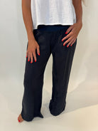 Fresh Laundry |  Foldover Linen Pants | Ink | Vagabond | Apparel | Boutique