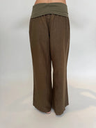 Fresh Laundry | Foldover Linen Pants | Olive | Back | Vagabond | Apparel | Boutique