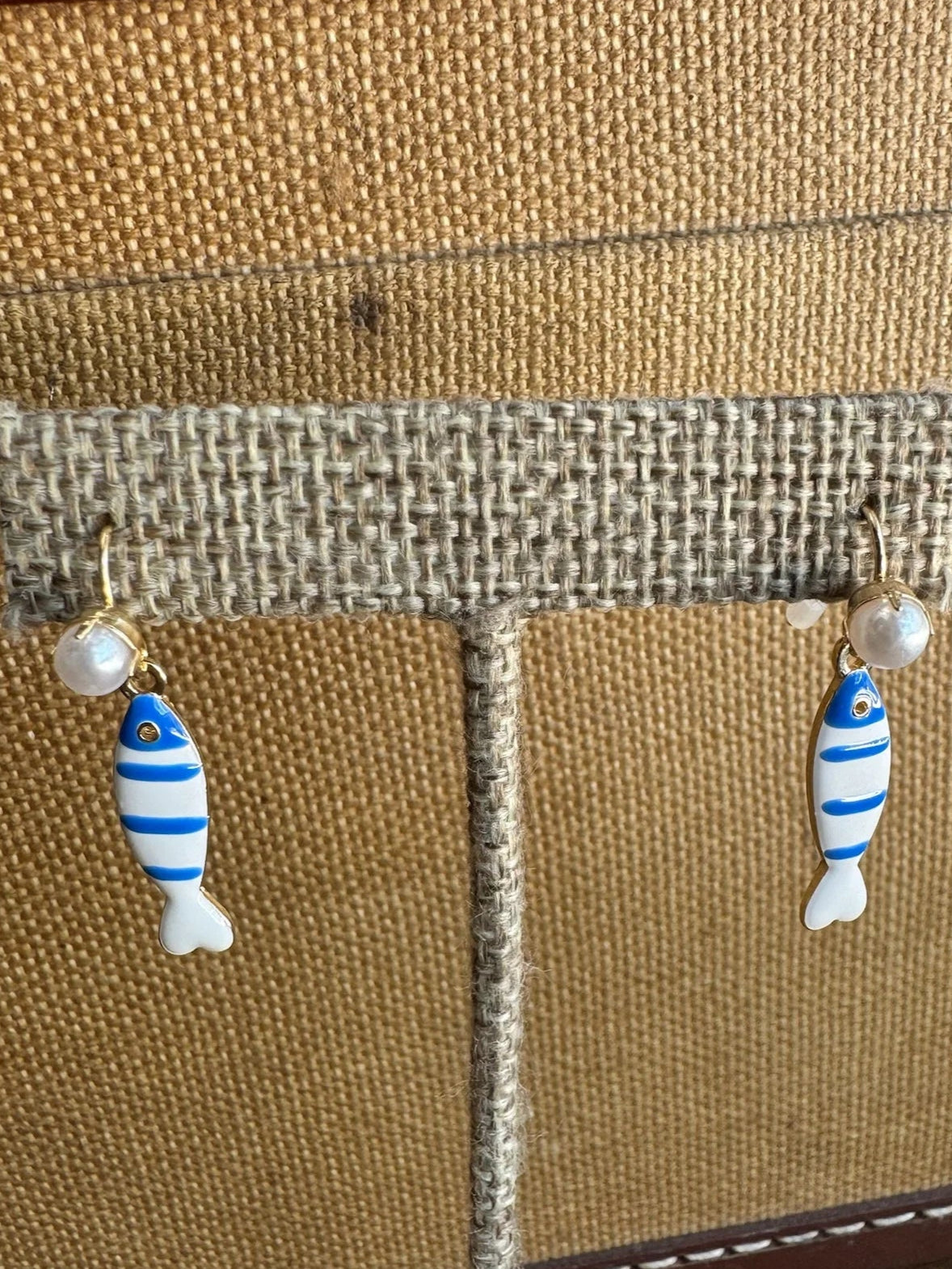GSA | Pearl & Blue Fish Drop Earrings | Vagabond | Apparel | Boutique