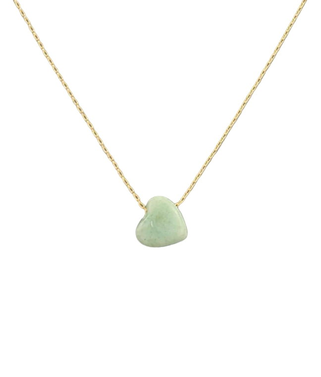 GSA |  Kid Stone Heart Pendant Necklace | Mint | Vagabond | Apparel | Boutique
