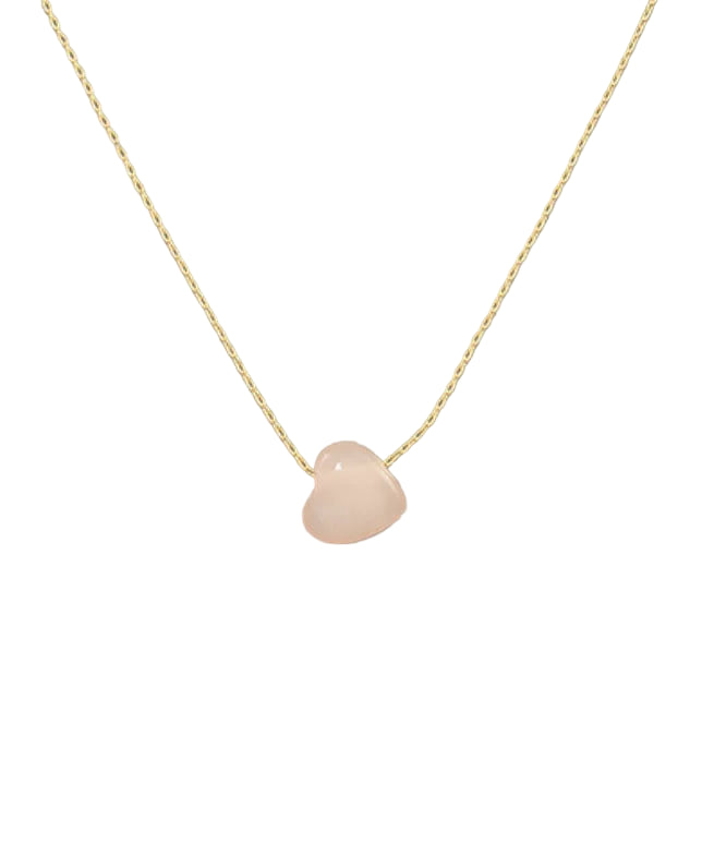 GSA |  Kid Stone Heart Pendant Necklace | Pink | Vagabond | Apparel | Boutique