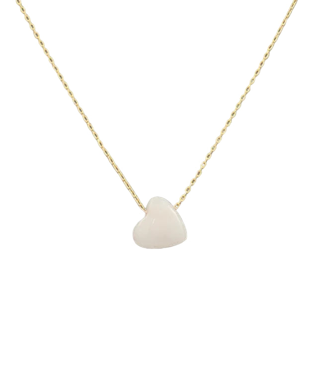 GSA |  Kid Stone Heart Pendant Necklace | White | Vagabond | Apparel | Boutique